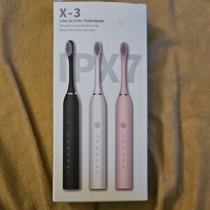 Sonic Electric Toothbrush Set - Black, White, Pink. NEW